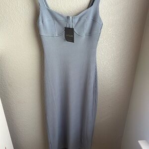 Le Lis Blue Ribbed Women's Dress NWT